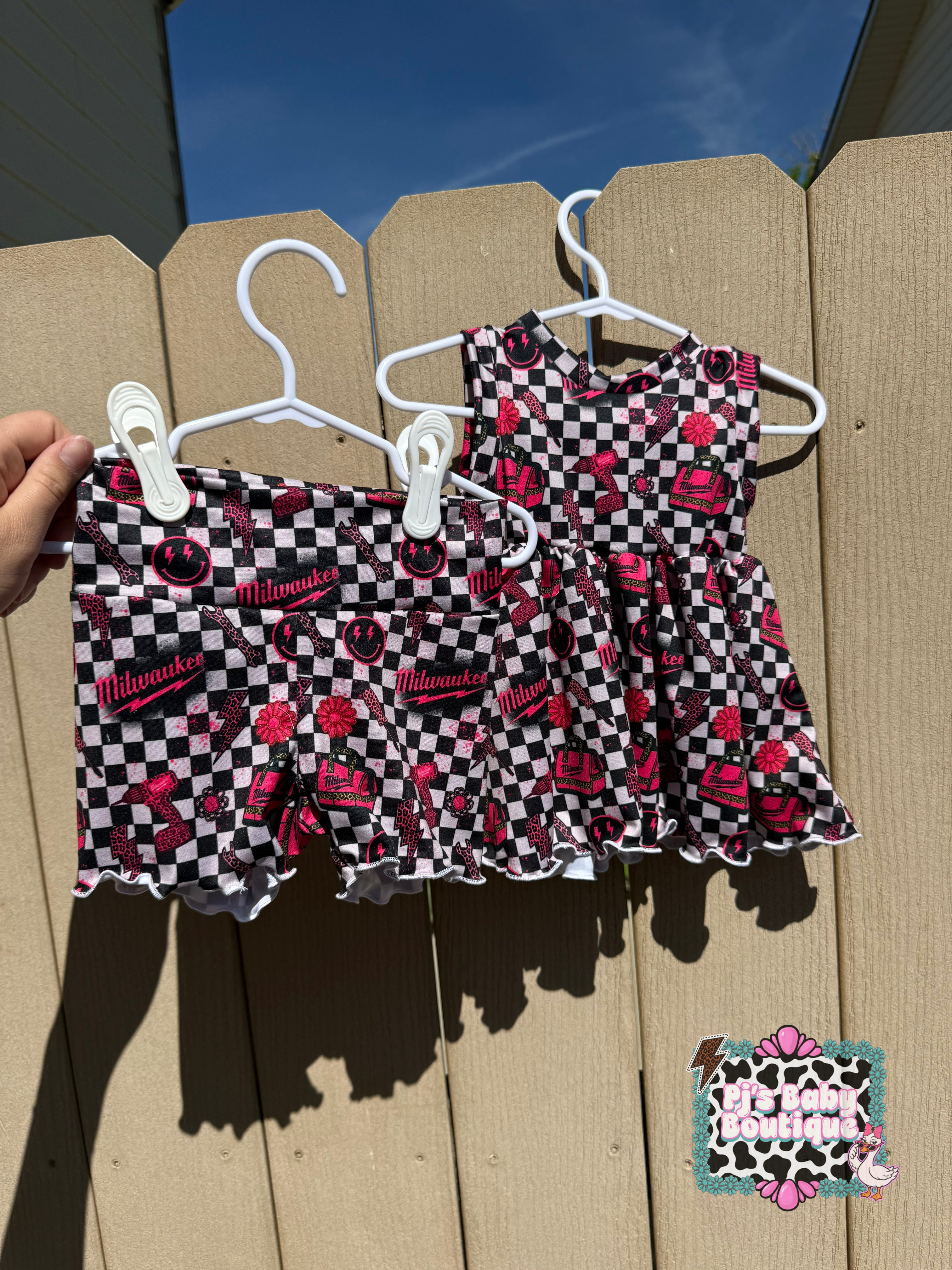 Custom Ruffle Tank Set ~ 0/3M-4T